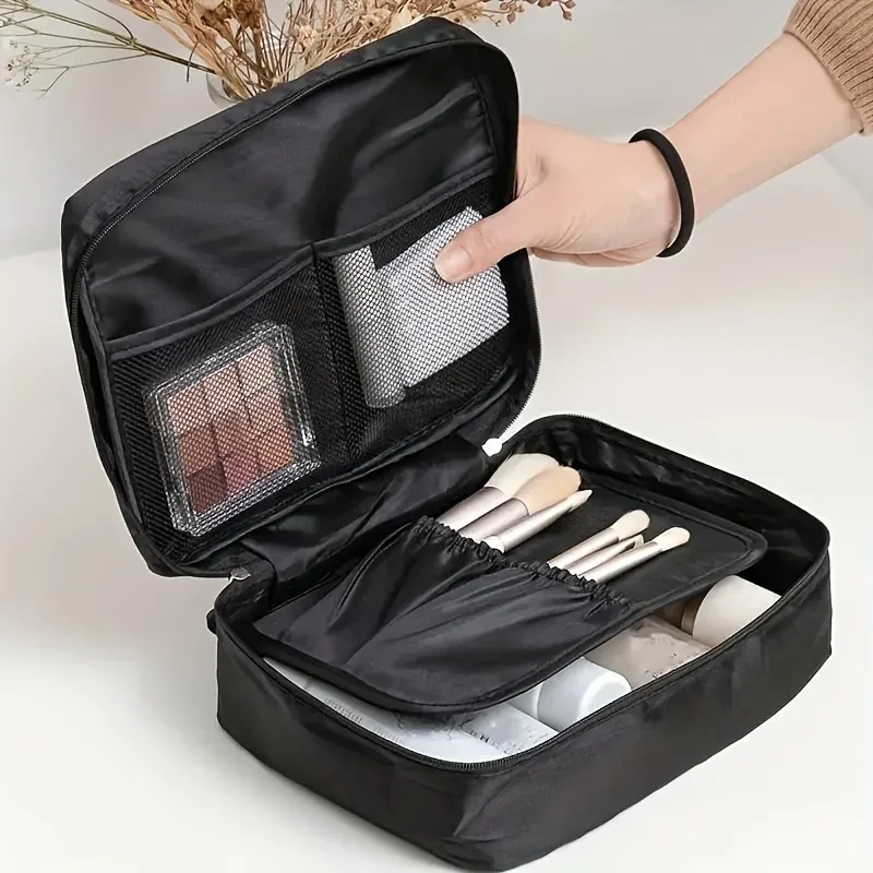 trousse de toilette de voyage de grande capacité, trousse de maquillage, organisateur de bagages portable, sac carré multifonctionnel, pochette de rangement, 1 pièce