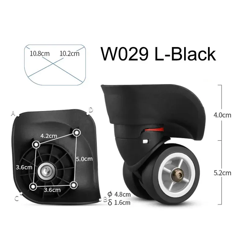 roues doubles de valise de qualité supérieure, silencieuses, pivotantes, universelles, accessoires de réparation de bagages - w029
