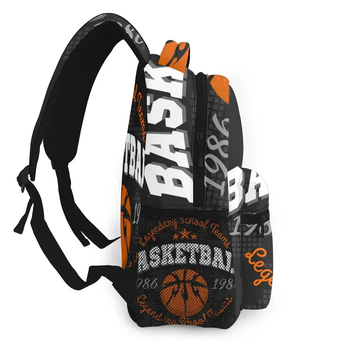 sac à dos d'école avec emblème de basket-ball pour enfant, cartable pour garçon et adolescent
