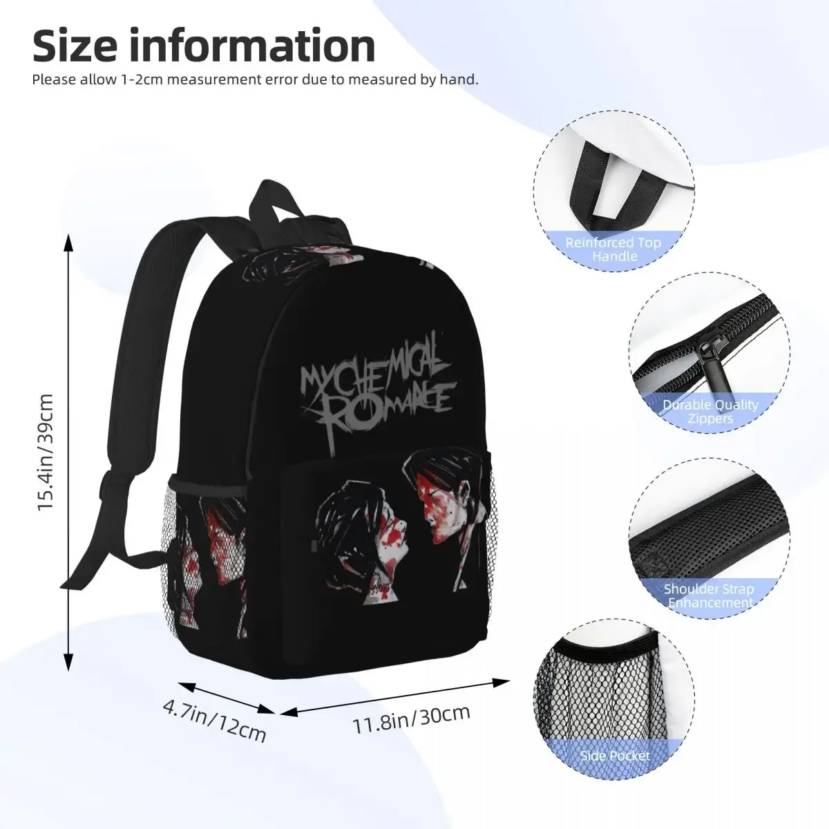 mon roman chimique sac à dos étudiant garçons filles bookbag enfants sac d'école ordinateur portable sacs à bandoulière pour hommes femmes