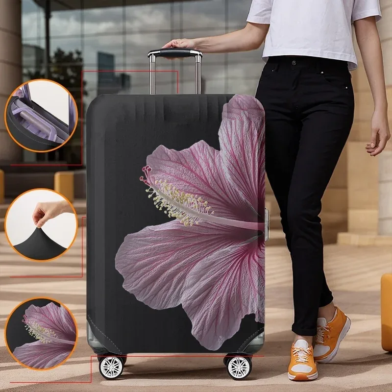 housse de protection pour bagages à motifs floraux, adaptée aux bagages de 18 à 32 pouces, avec protège-poignées, accessoires de voyage