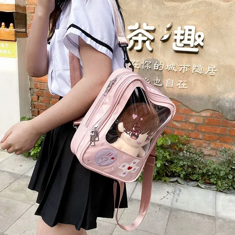 sac à dos lolita transparent pour femmes, sac à main japonais, sac à main fourre-tout, affichage de bricolage, poche transparente, fille kawaii, mignon, y2k
