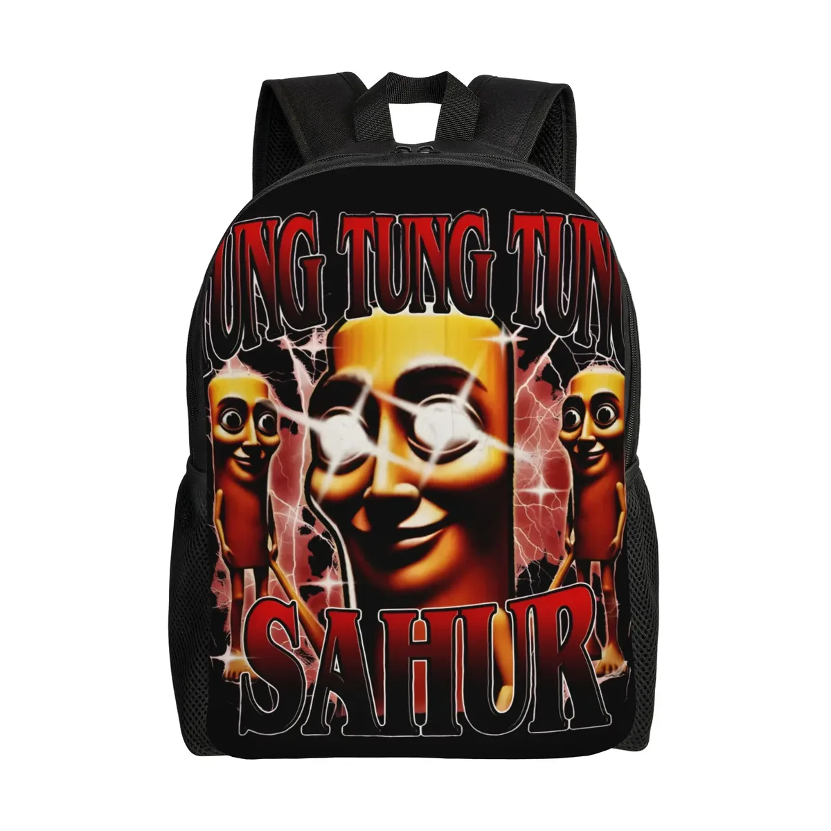 sac à dos unisexe tung sahur calling avec motif brainrot, en polyester, pour loisirs, lycée, sport, design moderne