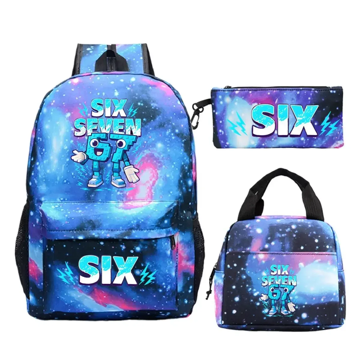 lot de 3 sacs à dos imprimés 67 six seven, style simple, légers, pour garçons et filles, sacs d'école amusants avec le numéro 67, sacs de voyage, mochilas