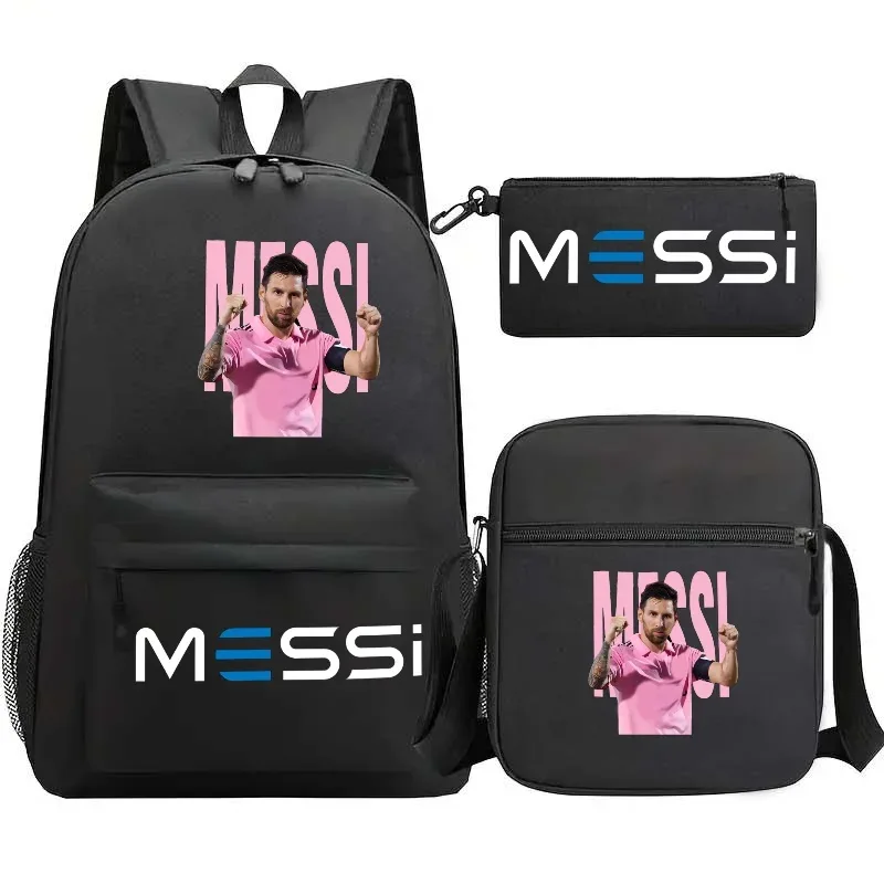 lot de 3 sacs à dos messi en nylon, simples, pour le sport, avec compartiment pour ordinateur portable, sacs à dos décontractés pour l'école, les voyages et les trajets quotidiens