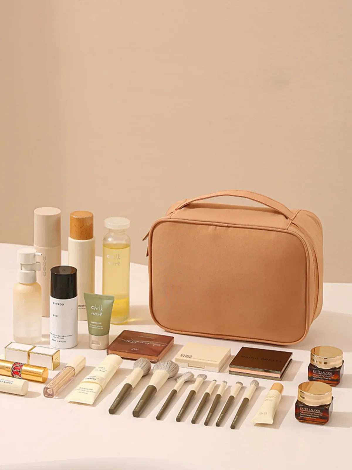matériel en tissu oxford épais, simple ou double couche, trousse de toilette et de maquillage à la mode, adaptée aux voyages, aux voyages au travail, aux sorties quotidiennes, aux câbles de données