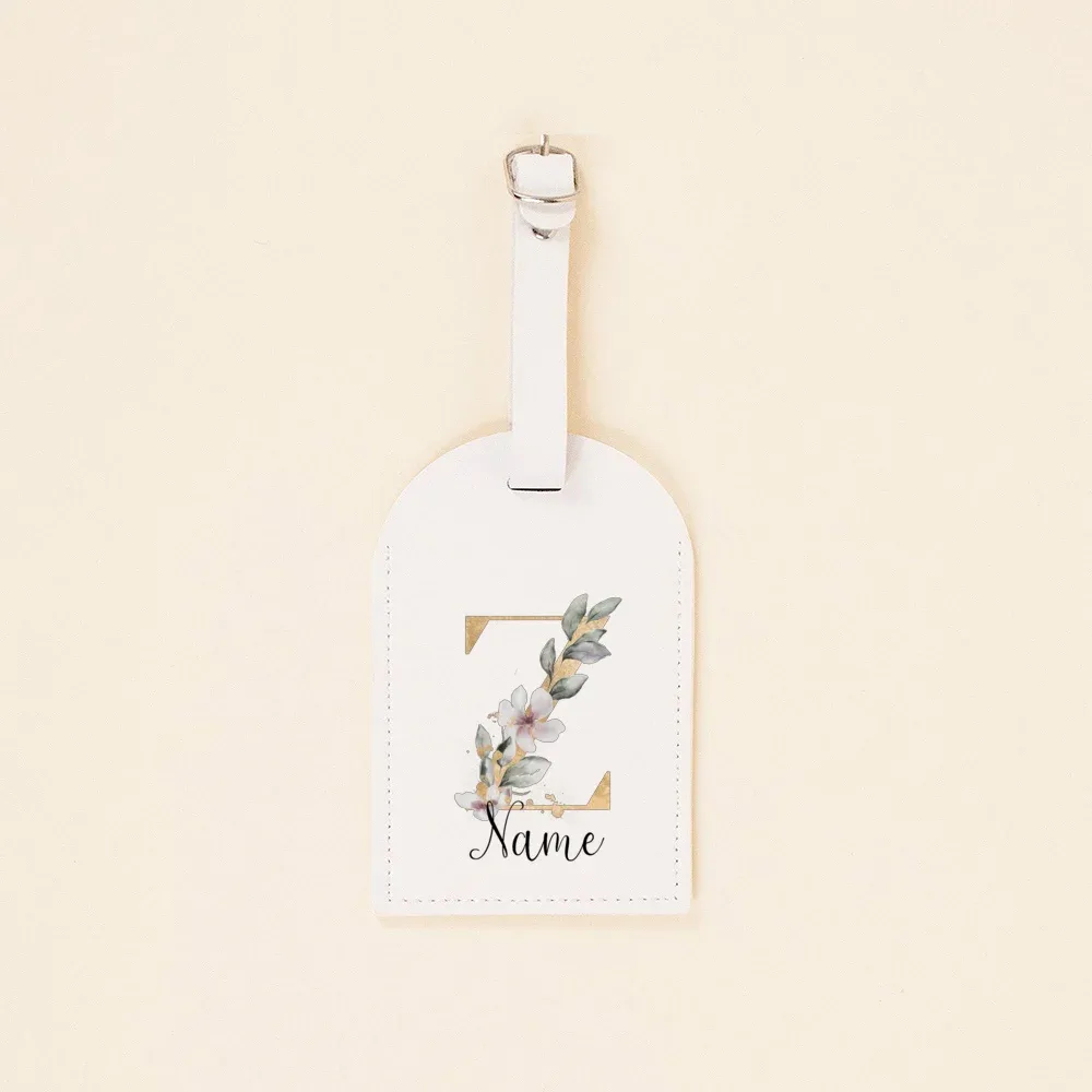 étiquette de bagage en cuir pu personnalisée initiale avec nom étiquette d'identification de valise étiquettes de sac à bagages accessoire de voyage cadeaux de mariage