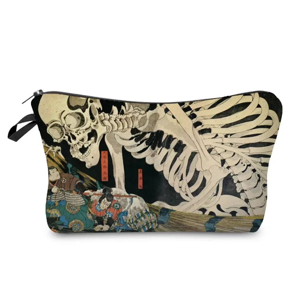ukiyoe – mini trousse de maquillage pour femmes, design japonais, grue de styliste, trousse de toilette de voyage de plage, trousse à cosmétiques écologique réutilisable