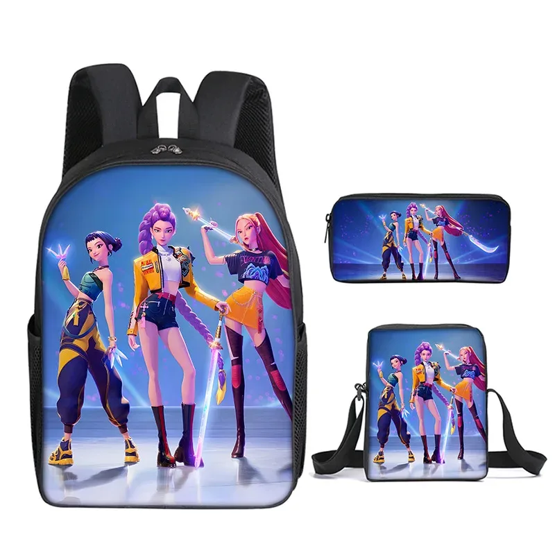sac à dos pour enfant avec poche avant, sacs à bandoulière, trousses à crayons pour les enfants de 5 à 10 ans, sacs d'école kpop demon hunters pour garçons et filles