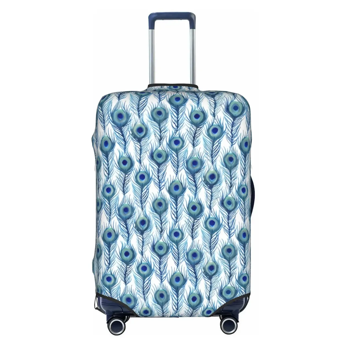 housse de protection pour bagages, motif paon amusant, violet clair sur violet, housse de valise de voyage élastique à motif animal
