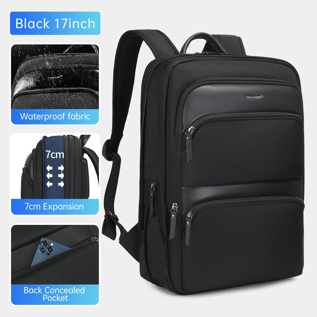 tigernu sacs à dos extensibles pour hommes 15.6 pouces sac à dos pour ordinateur portable mâle mince sacs à dos d'affaires sac de voyage scolaire cartable universitaire