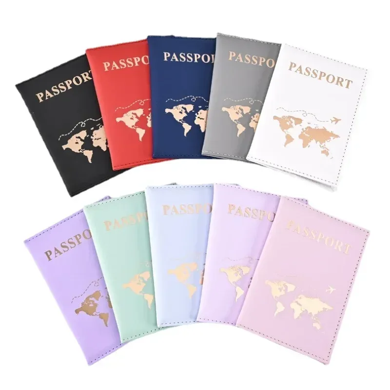 portefeuille de voyage en cuir pu pour passeport, organiseur de cartes, accessoires de voyage tendance pour femmes/hommes