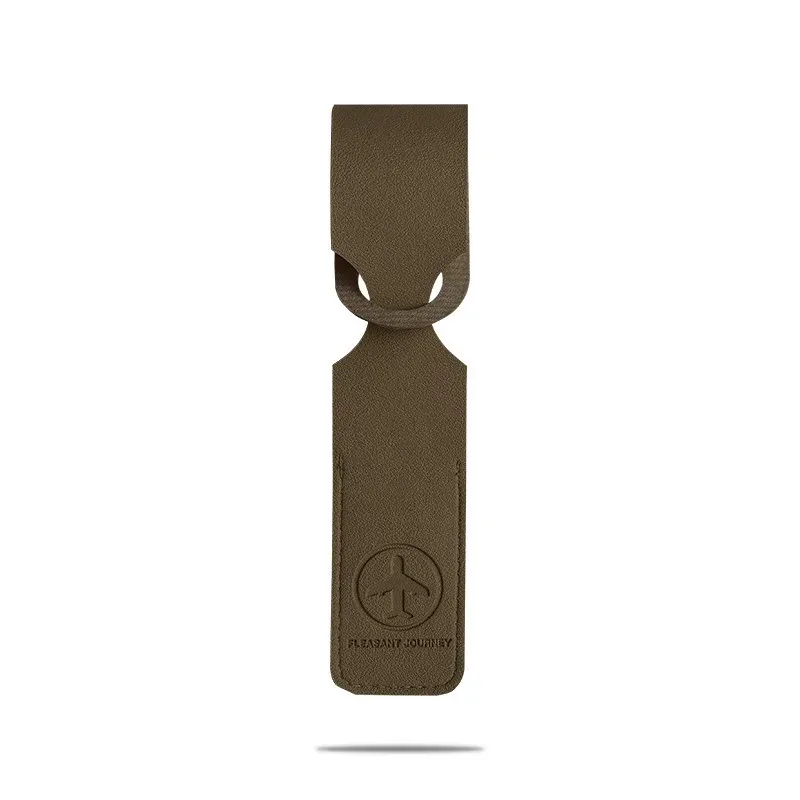étiquette de bagage en cuir pu pour hommes et femmes, étiquette d'identification portable, étiquettes de bagage de valise, porte-adresse d'identification de nom, accessoires de voyage, 1pc