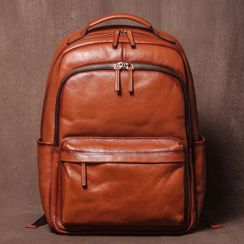 guro marque de luxe sac à dos en cuir véritable de haute qualité haut en peau de vache cartable hommes sacs de voyage d'affaires bureau banlieue 16 "ordinateur portable