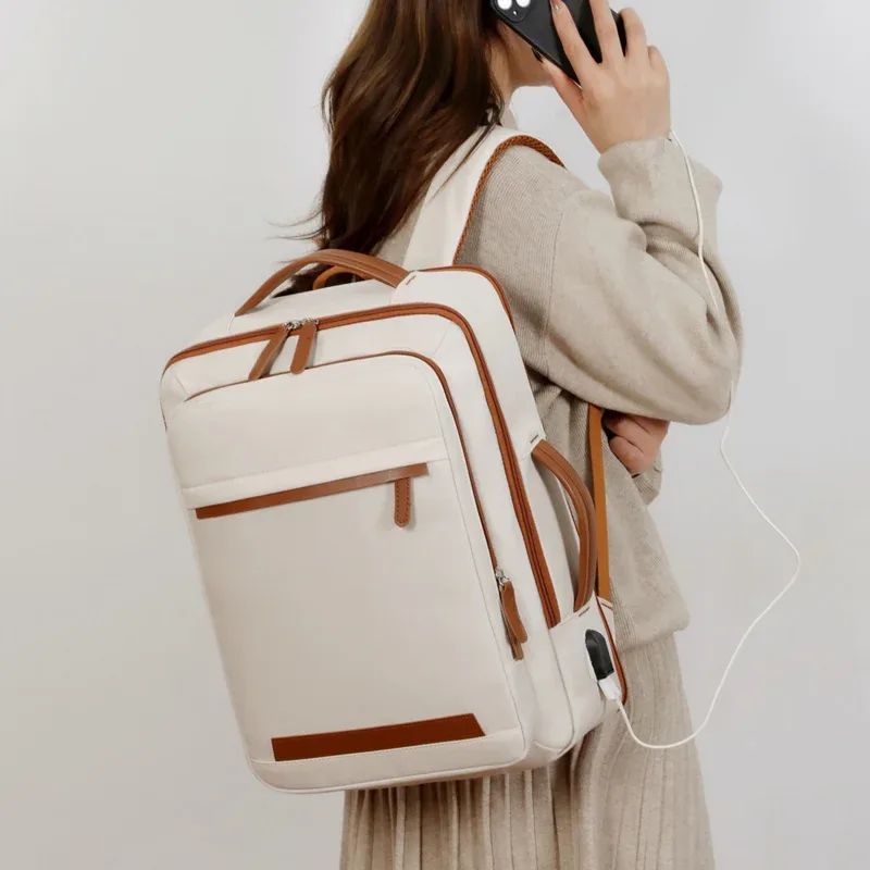 sac à dos d'affaires léger de grande capacité, sac à dos de voyage d'affaires et de vêtements de travail pour hommes et femmes, chargement usb extensible et étanche