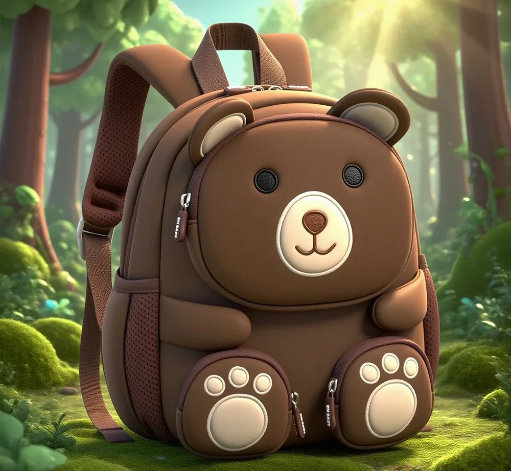 sac à dos enfant 3d en forme d'ours pour garçons et filles, mignon, pour activités de plein air, rangement de collations et jouets, sac à dos léger pour la maternelle