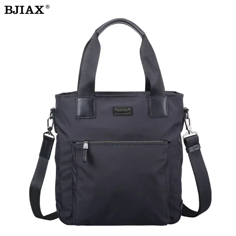 bjiax nouveaux hommes sac horizontal affaires sac à main décontracté en nylon oxford tissu toile sac à bandoulière sac porte-documents