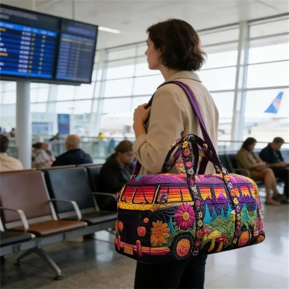 sac de voyage matelassé à sangle réglable, grande capacité, sac fourre-tout, sac à main pour courtes distances, sac de voyage matelassé 3d