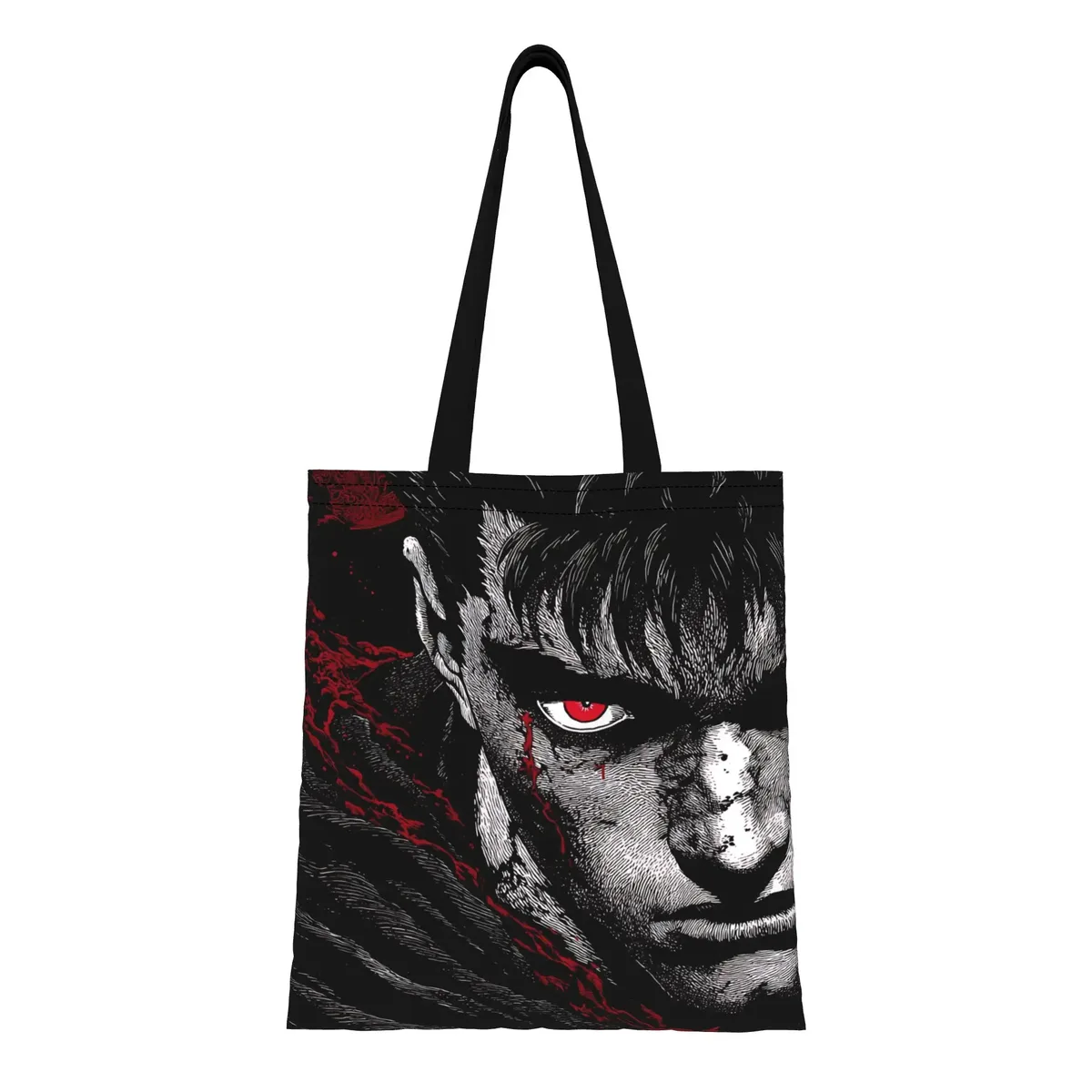 sac fourre-tout en toile berserk pour fans d'anime black swordsman, parfait pour le shopping et l'usage personnel, excellent cadeau
