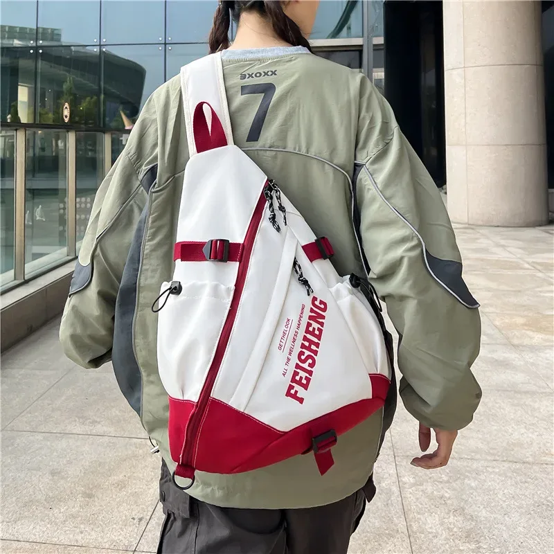 Techwear Style extérieur moto Sport sac à dos à bandoulière unique unisexe Hip Hop multifonction sac de poitrine sac à bandoulière tactique