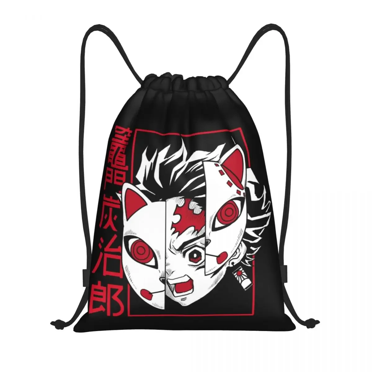 sac à dos personnalisé kimetsu no yaiba nezuko avec cordon de serrage, sac de sport pour femmes, sac d'entraînement demon slayer anime manga