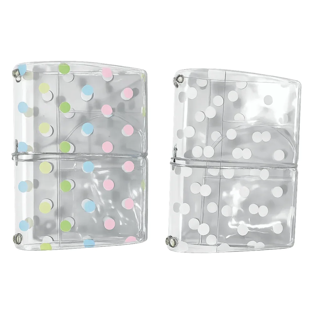Porte-passeport à pois avec bande élastique, couverture de passeport transparente, étui de protection portable pour voyage.