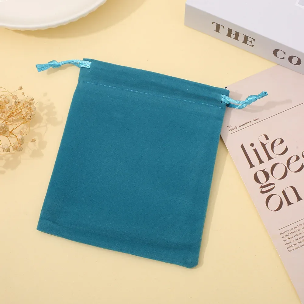 lot de 10 pochettes à cordon en flanelle avec impression de logo personnalisé, sac de rangement pour bijoux en velours doux coréen, petit sac à cordon portable