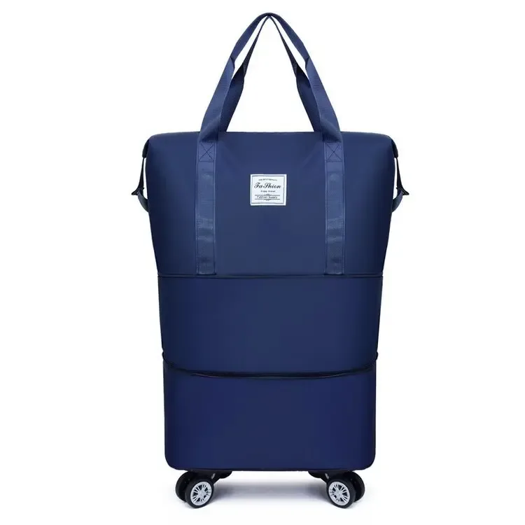 sac de voyage à roulettes spinner wheel, grande capacité, extensible, avec bandoulière, bagage à main pour femme, week-end