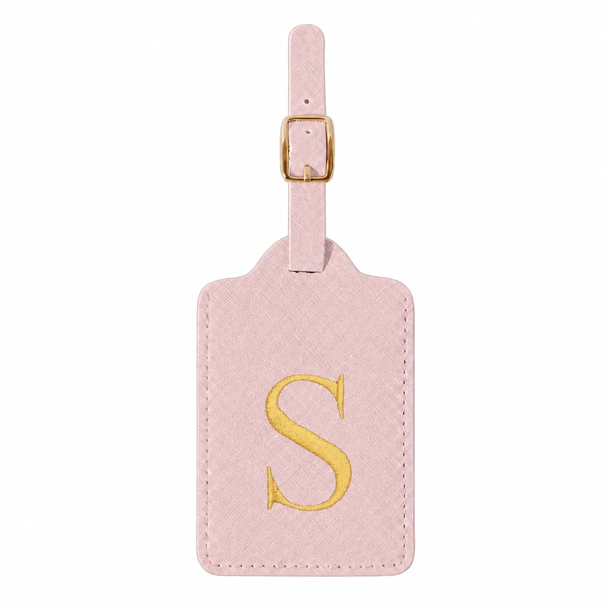 étiquette de bagage rose à 26 lettres, adaptée pour la plage, les vacances d'été, la rentrée scolaire et d'autres occasions.