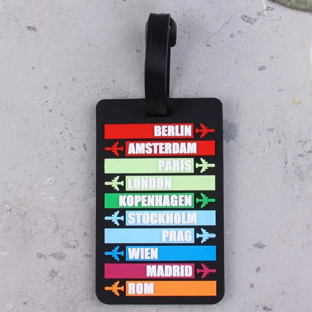 étiquette de bagage en pvc, nom de pays, valise, porte-adresse, nom, étiquette d'identification, étiquette d'embarquement, accessoires de voyage, étiquette de bagage, mode