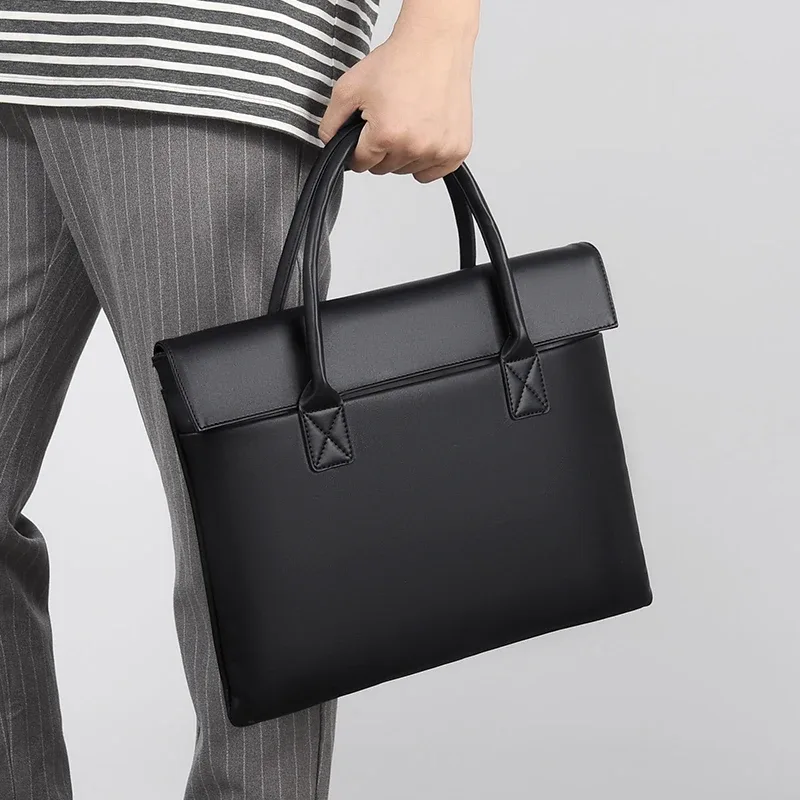 sac pour ordinateur portable de 14 pouces unisexe léger sac d'ordinateur de banlieue d'affaires résistant à l'eau porte-documents pour femme en pu cadeau de vacances essentiel