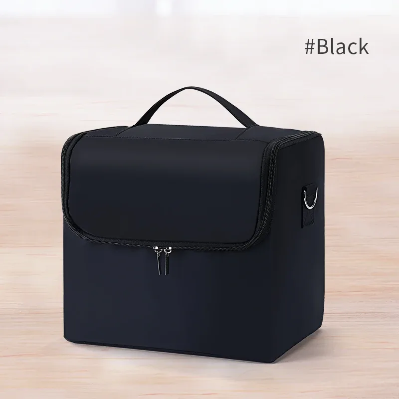 grand étui de transport de maquillage pour femmes, boîte de rangement de sac de voyage, étui organisateur d'ongles professionnel à 4 niveaux avec réglable