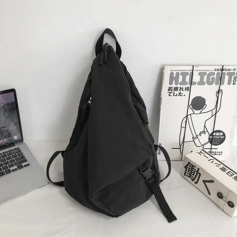sac à dos de couleur unie pour femmes 2026 en toile lavée, pour adolescentes, filles, sacs d'école, sacs de voyage, sac à dos pour hommes, grande capacité, sac de jour