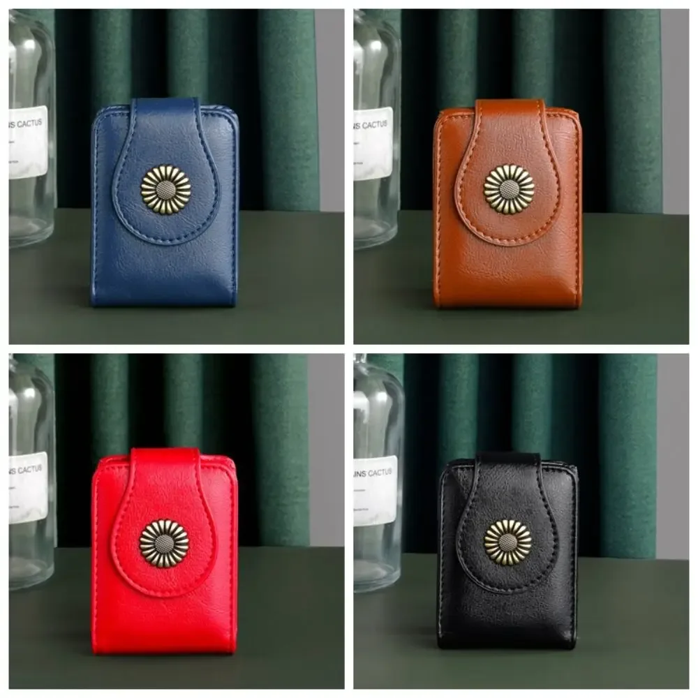 sac à cosmétiques en cuir pu, rangement de rouge à lèvres avec miroir de maquillage, mini sac de rangement, organisateur de rouge à lèvres portable à la mode de style coréen