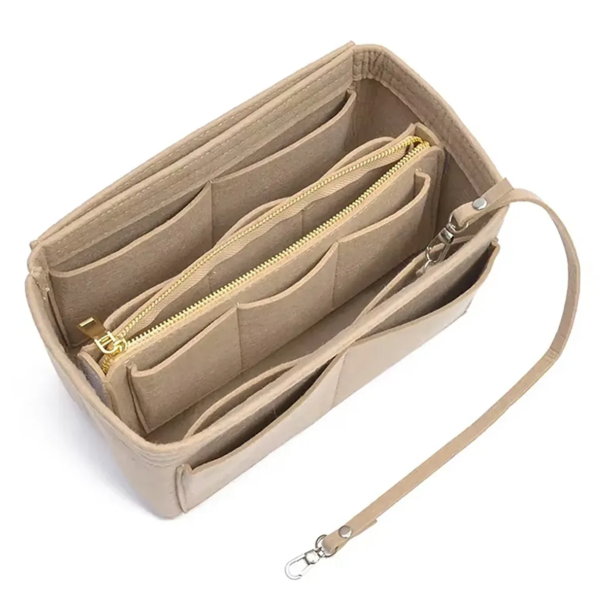 Insert organisateur de sac à main en feutre – Séparateur de sac fourre-tout de voyage avec fermeture éclair, insert de sac à main pour Longchamp, Neverfull, Speedy & More