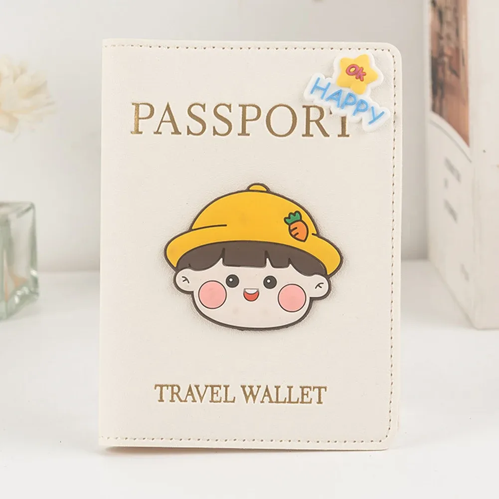 housse de protection pour passeport en cuir pu, porte-documents de voyage à la mode, couverture de passeport sur le thème du dessin animé, organisateur de documents polyvalent