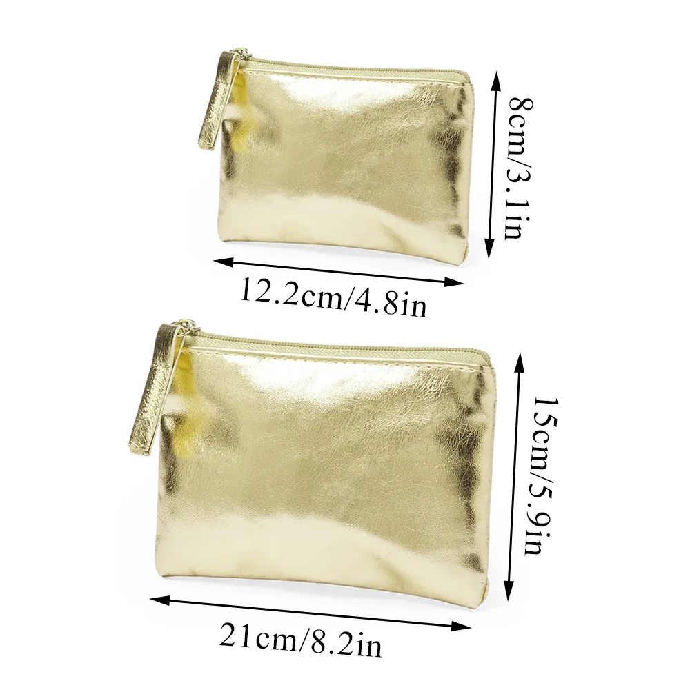 porte-monnaie en cuir verni avec fermeture éclair, couleur or rose argent, sac de rangement ultra-fin pour cartes et clés, mini portefeuille, cadeaux pour filles, nouvelle collection