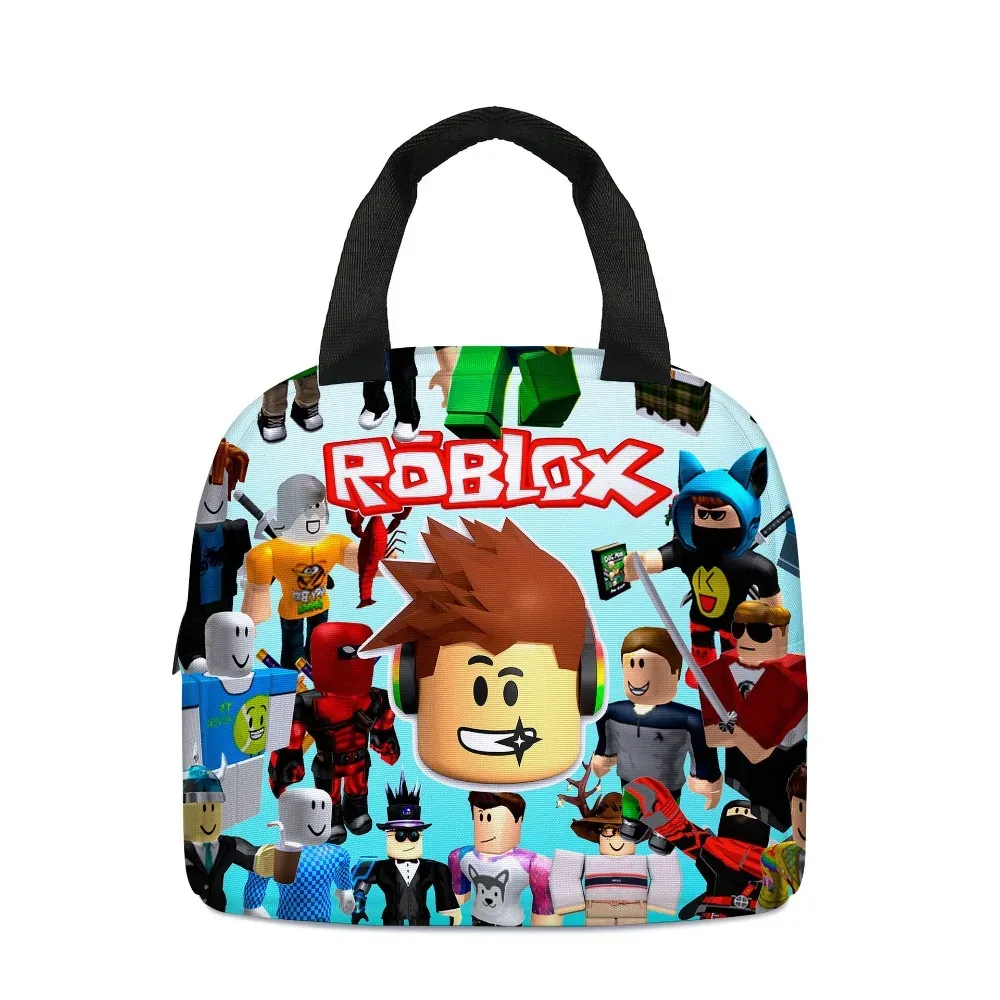 ensemble de 3 pièces : sac à dos scolaire, sac à déjeuner et trousse à crayons sur le thème de roblox, dessin animé et anime – cadeau d'anniversaire pour étudiant