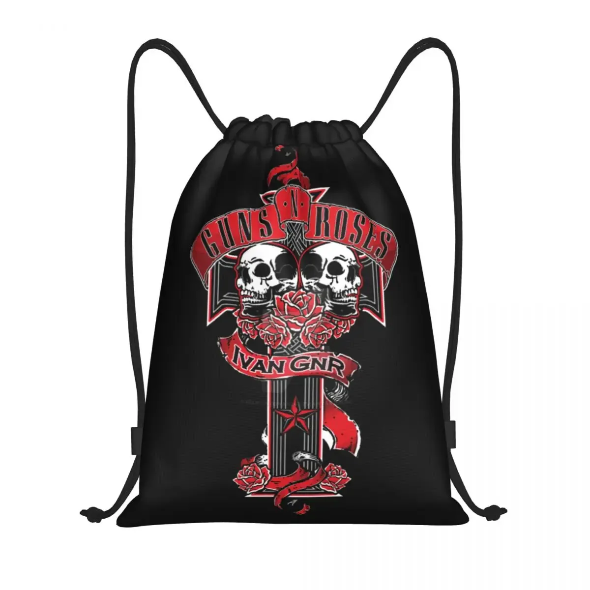 hard rock band guns n roses sac à dos à cordon femmes hommes gym sport sac à dos portable balle logo sac à provisions sac