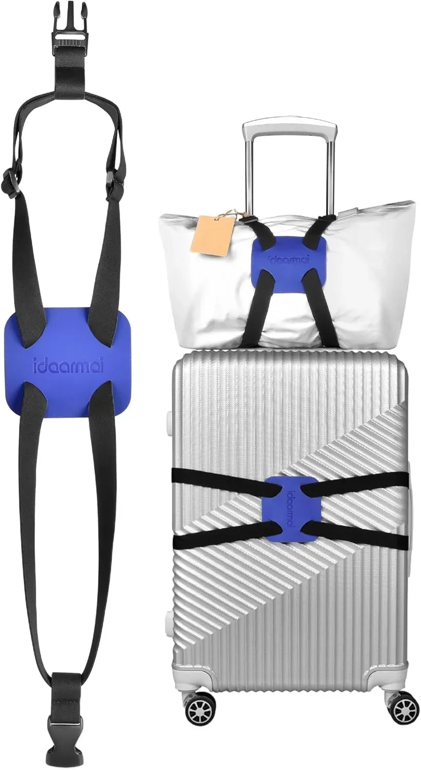sangles de bagage élastiques, sangle de valise réglable, sangle élastique pour valise facile à fixer – (noir)