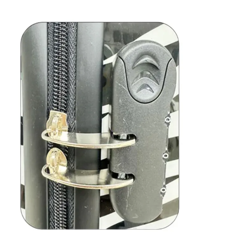 bagage imprimé zèbre avec roulettes - valise de voyage unisexe durable, 360 ° sac de chariot à roulettes universel