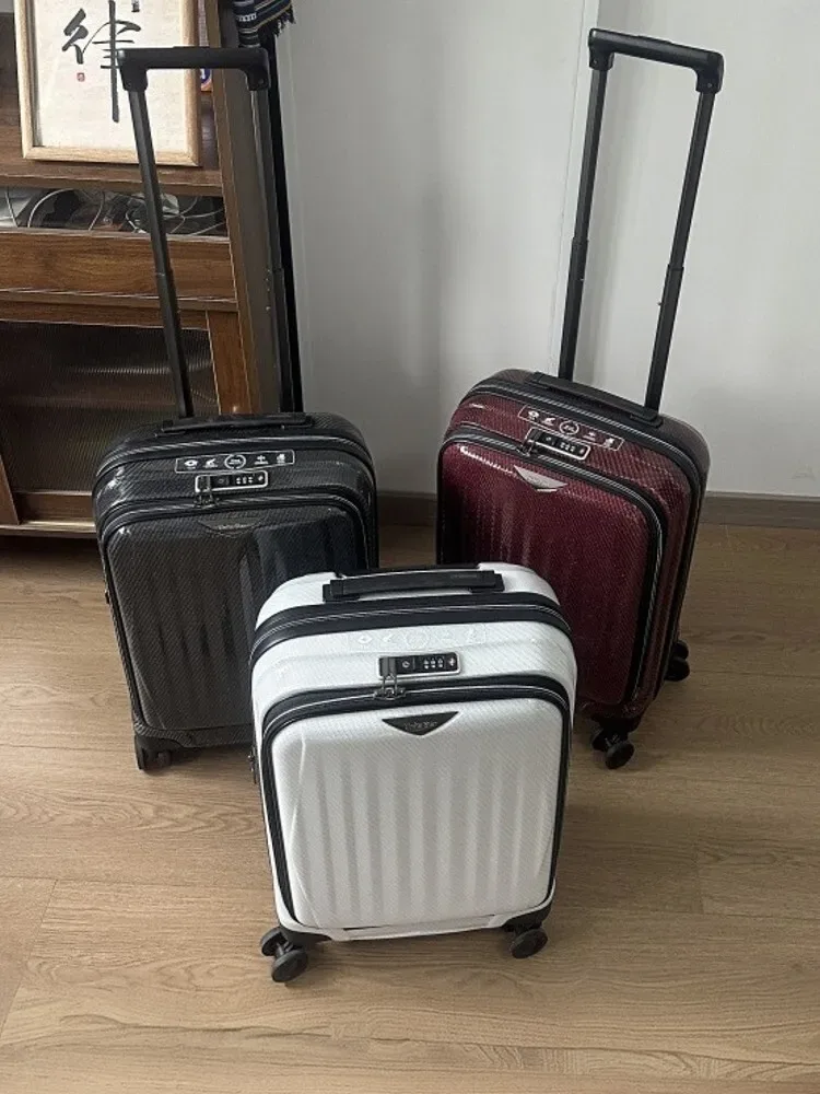 bagage à main ultra léger en fiber de carbone de 2kg, valise extensible à ouverture frontale de 20 pouces, serrure tsa, bagage de voyage léger
