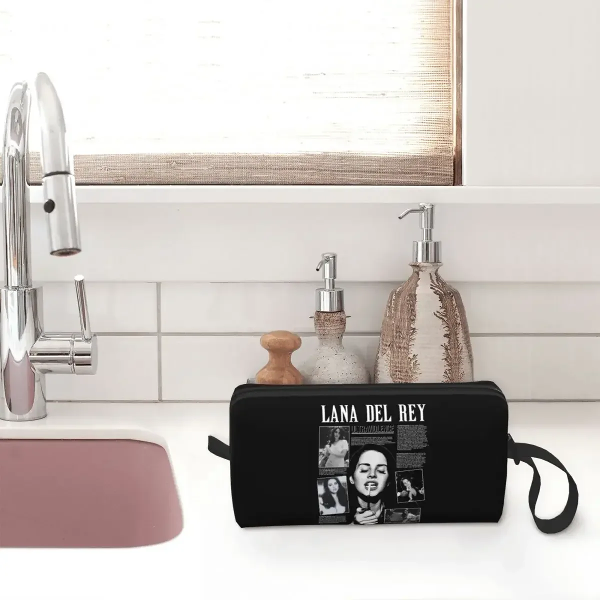 sac de maquillage singer lana del rey hip pop music, organisateur de cosmétiques, trousse de rangement, sac de voyage pour femmes, trousse à crayons