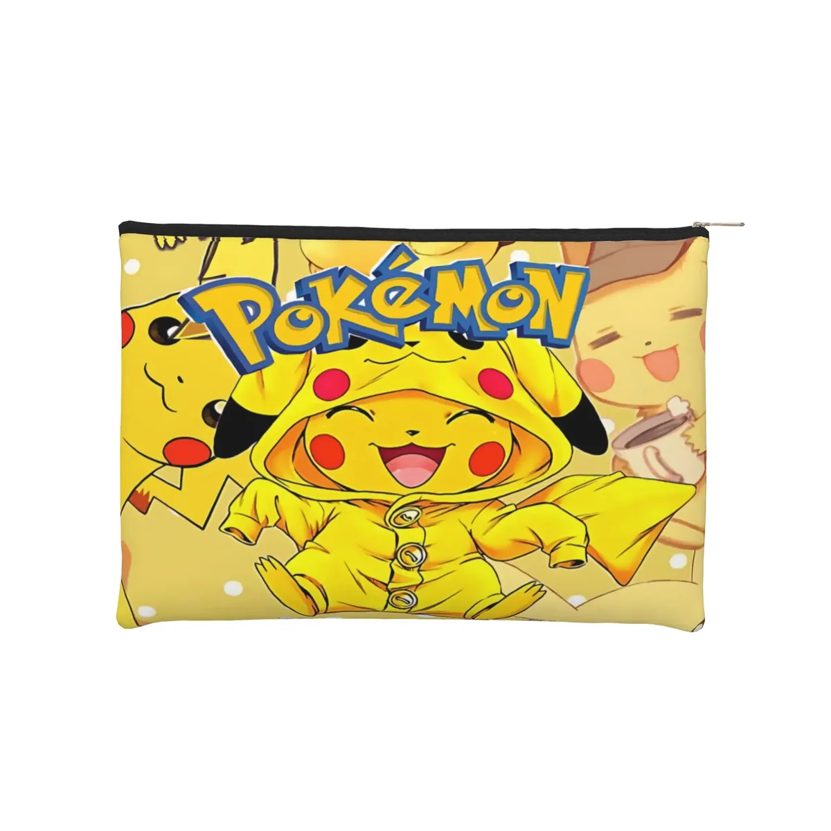 sac de voyage élégant et mignon pokemon pikachu, trousse de maquillage, trousse de toilette avec fermeture éclair, pochette cosmétique de voyage