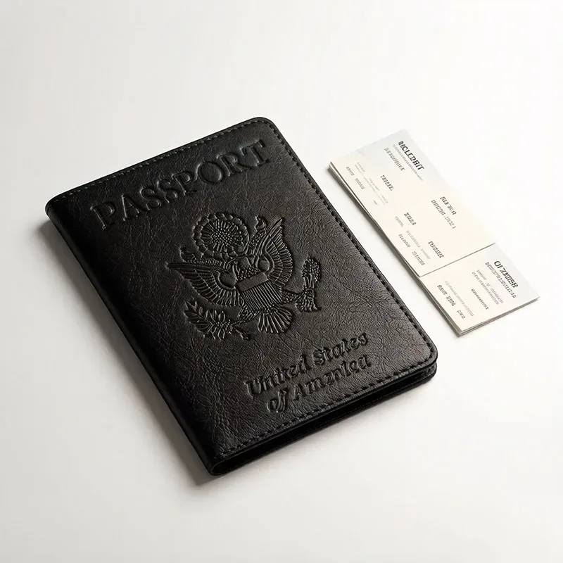 Porte-passeport, portefeuille, accessoires de voyage essentiels, blocage RFID, étui à cartes en cuir, indispensables pour les voyages internationaux, accessoires de voyage