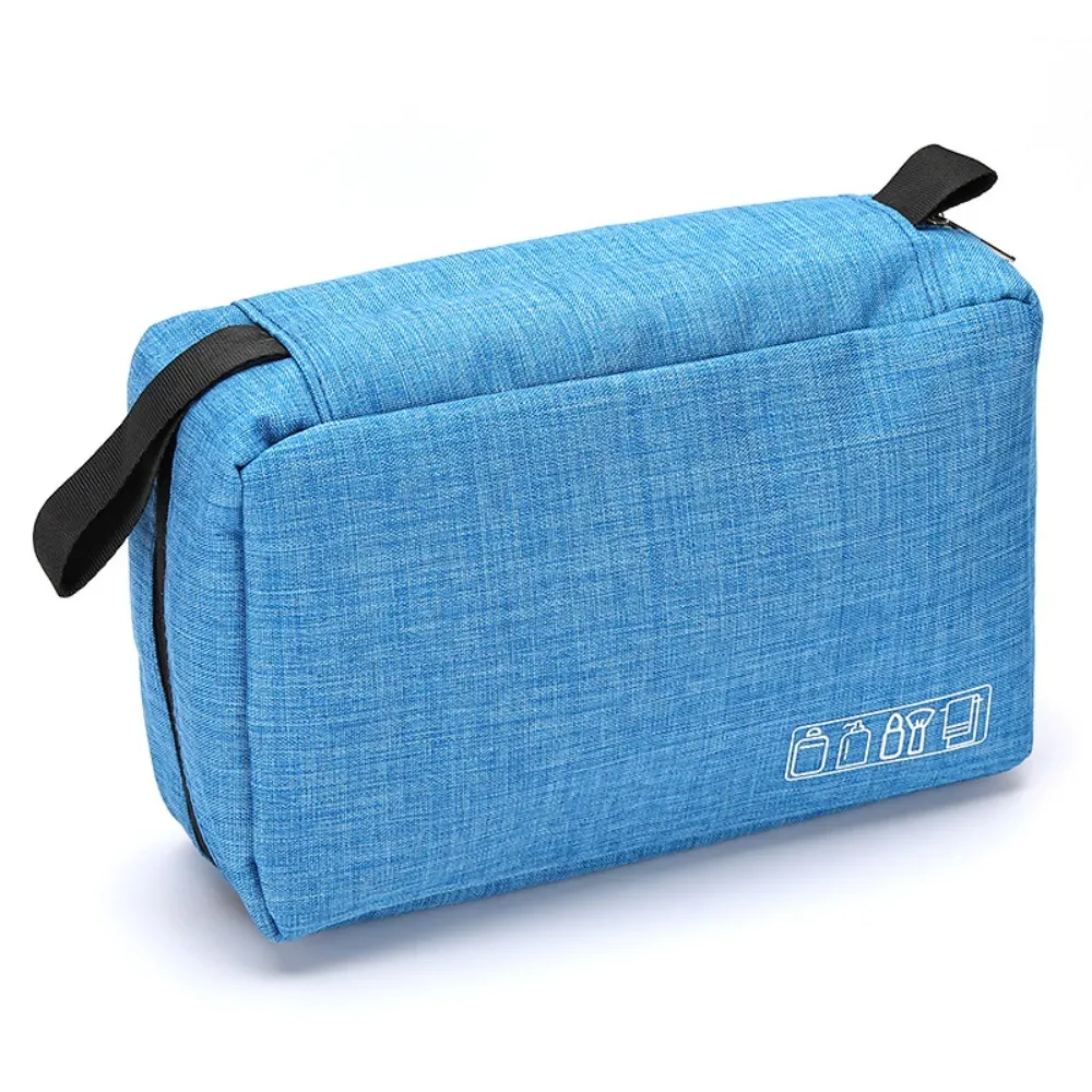 trousse de toilette pour homme en tissu oxford, résistante à l'eau, à suspendre, avec plusieurs compartiments et poignée robuste