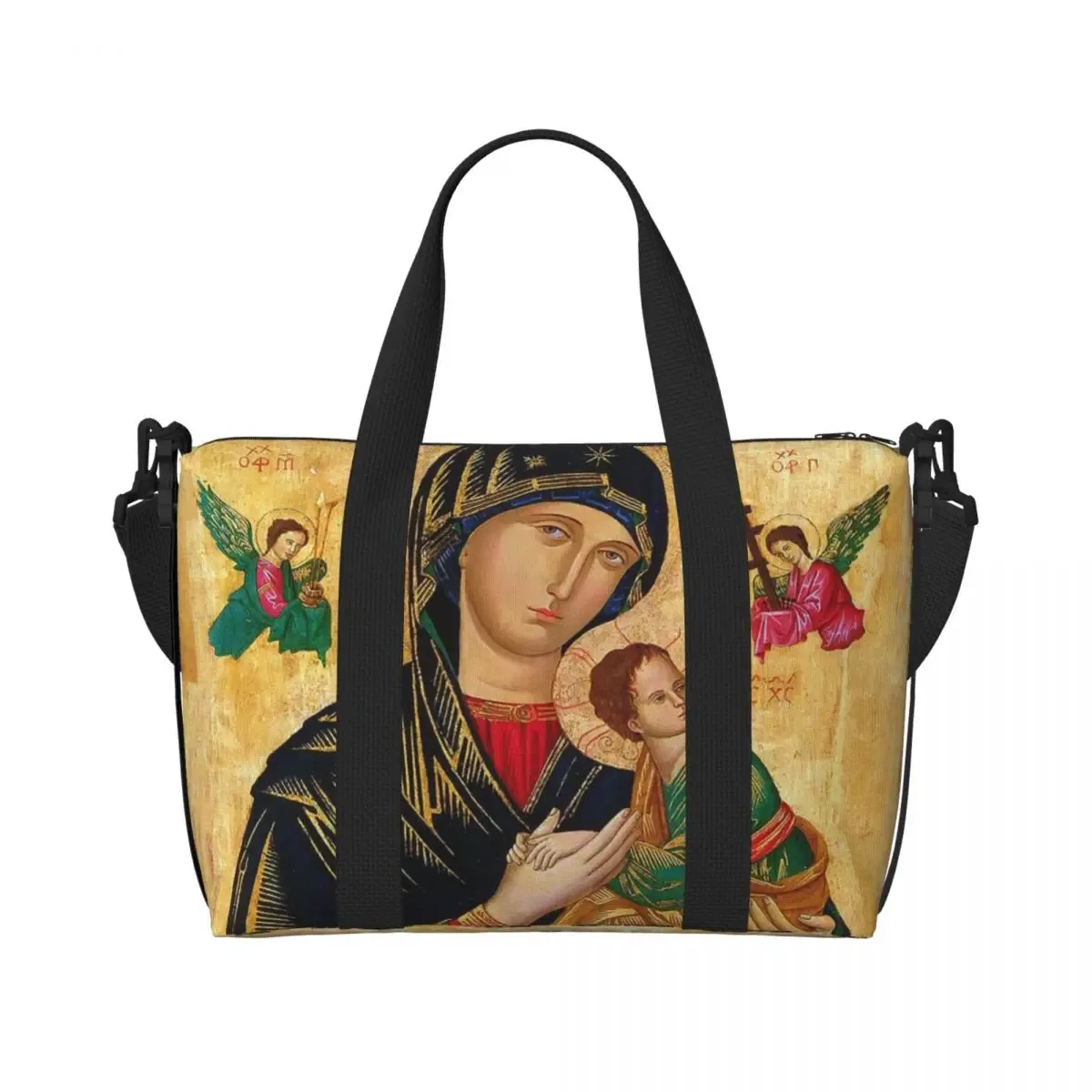 sac fourre-tout personnalisé vierge marie d'élissa upe pour femme, grande capacité, saint catholique du mexique, sacs de voyage pour salle de sport de plage