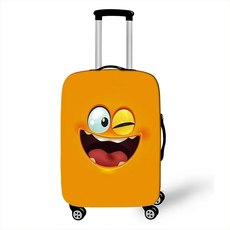 housse de bagage avec impression d'expression drôle, gaine de protection pour valise de voyage, étuis anti-poussière élastiques adaptés aux accessoires de bagages de 18 à 32 pouces