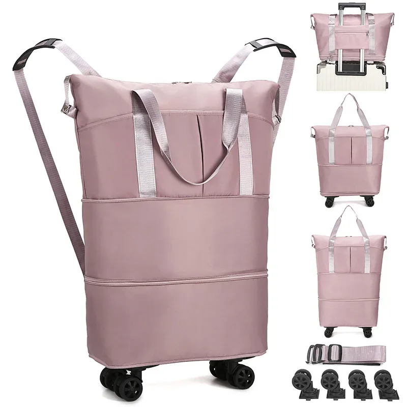 sac de déménagement hulken avec roulettes, sacs de déménagement pour étudiants, sac fourre-tout pliable et roulant réutilisable, capacité ultra-grande, peut être enregistré par ai.