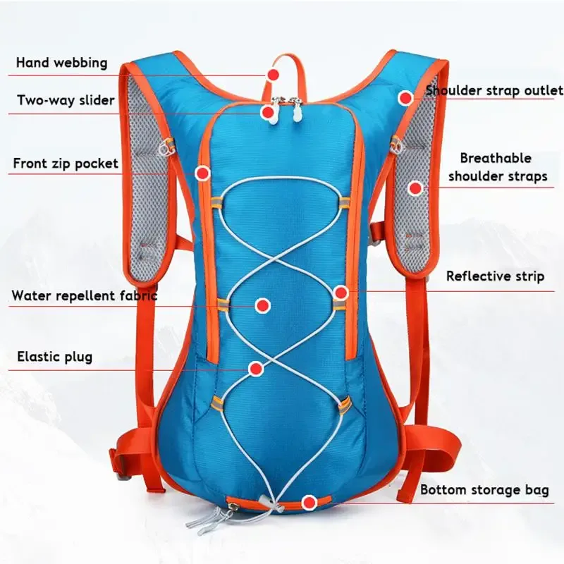 sac à dos de vessie étanche et ultraléger, 12l, pour sport de plein air, vélo, cyclisme, course à pied, randonnée, hydratation, eau, rangement, casque, pack, nouveau
